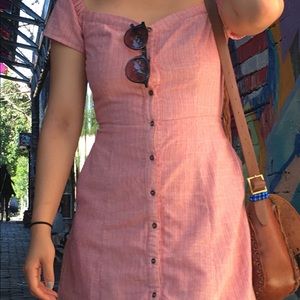 Pink off shoulder summer dress